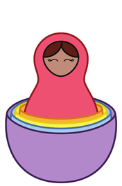 Nesting doll opened to the innermost figure, representing the Anandamaya Kosha, the bliss body closest to the atman.